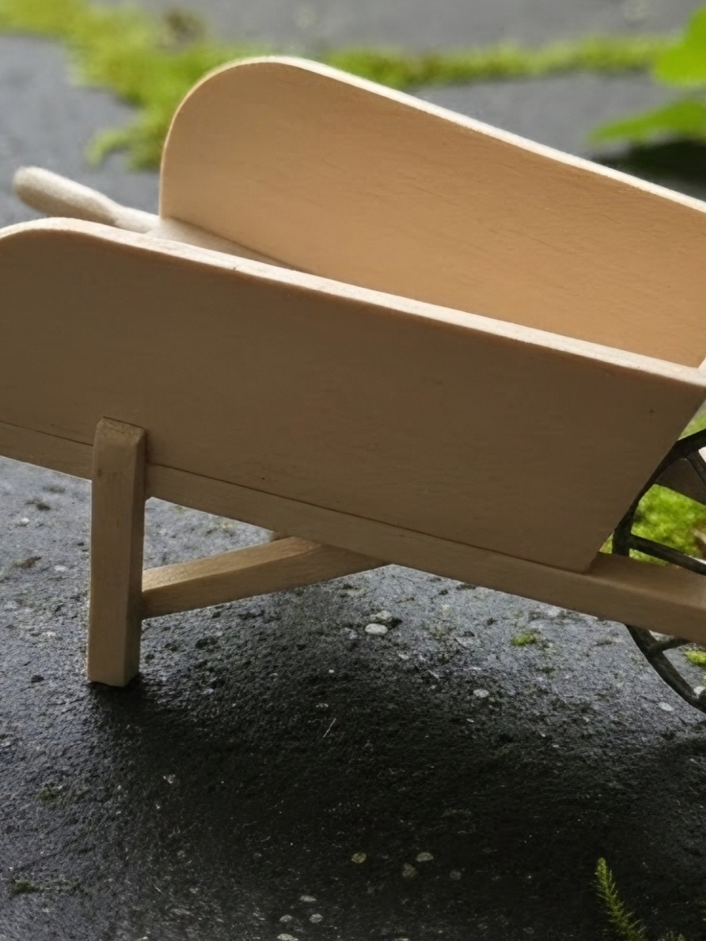 Dollhouse Miniature primitive wheelbarrow unique